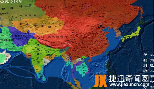 元朝疆域图：元朝地图最大时全图，元朝疆域变化图