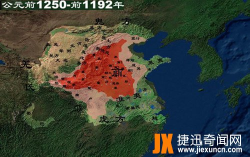 公元前1250年-前1192年夏朝地图