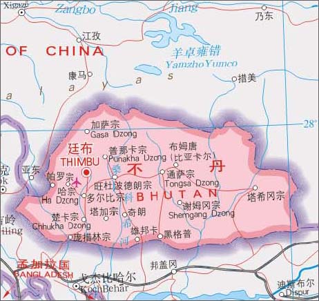 不丹地图高清版