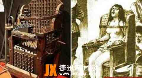 女巫的椅子：欧洲古刑法,女巫被扒光绑在满满尖刺的铁凳子上拷打